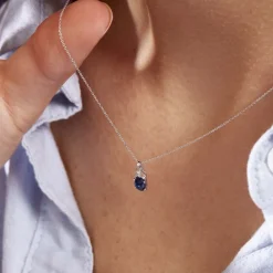 Marc Orian Cadeaux Mariage|Colliers > Collier Marie Or Blanc Saphir Diamant
