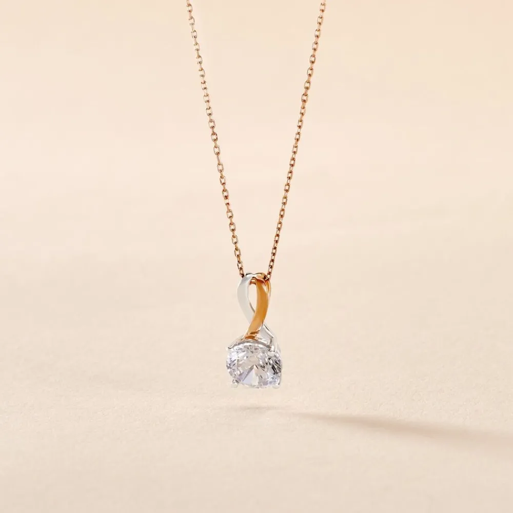 Marc Orian Colliers|Colliers Avec Pierres > Collier Micheline Or Bicolore Oxyde De Zirconium
