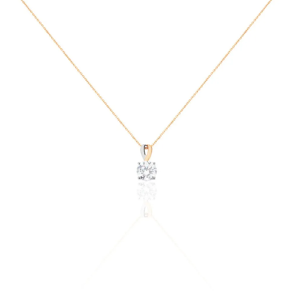 Marc Orian Colliers|Colliers Avec Pierres > Collier Micheline Or Bicolore Oxyde De Zirconium