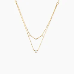 Collier Mordikai Or Jaune Oxyde De Zirconium