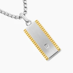 JOURDAN Colliers|Colliers Avec Pierres > Collier Métal Acier Diamant Synthétique
