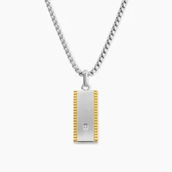 JOURDAN Colliers|Colliers Avec Pierres > Collier Métal Acier Diamant Synthétique