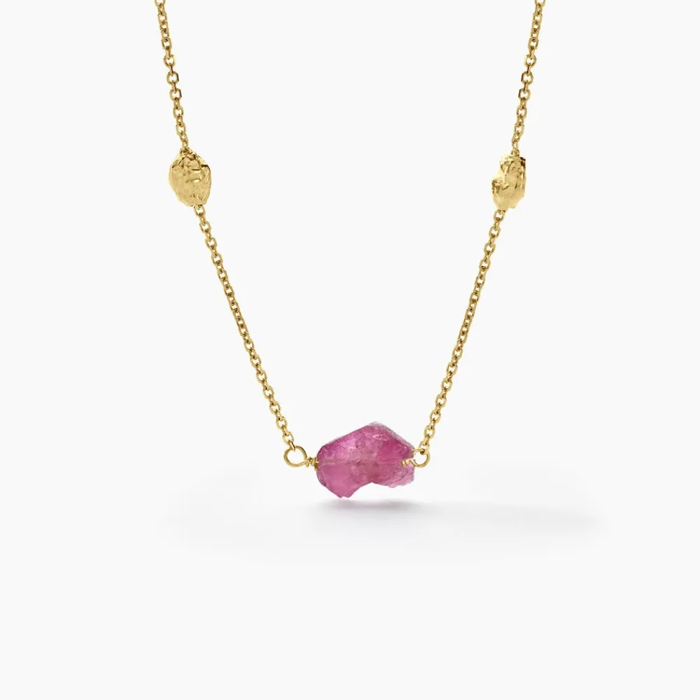 Marc Orian Colliers|Colliers Avec Pierres > Collier Natille Or Jaune Tourmaline or jaune tourmaline rose