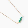 Marc Orian Colliers|Colliers Avec Pierres > Collier Navette Or Jaune Emeraude Diamant
