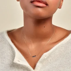 Marc Orian Colliers|Colliers Avec Pierres > Collier Navette Or Jaune Saphir Diamant