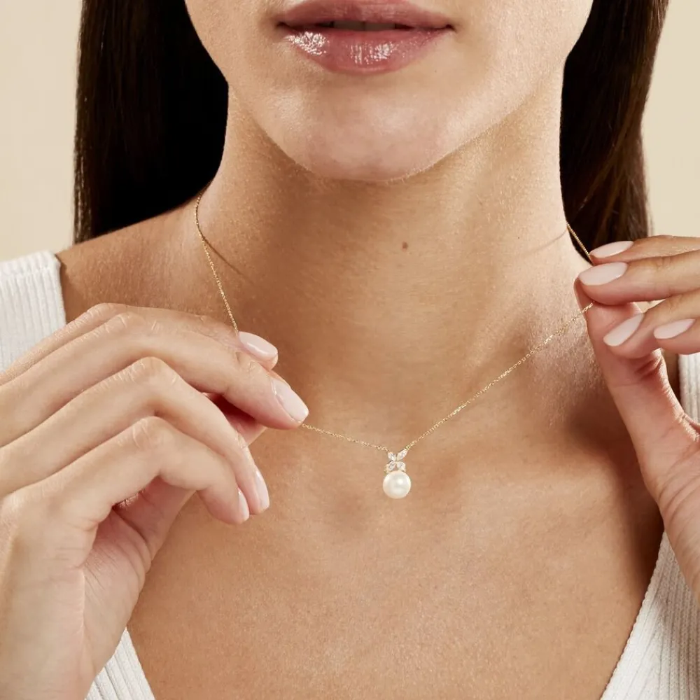 Marc Orian Colliers|Colliers Avec Pierres > Collier Norah Or Jaune Perle De Culture Et Oxyde De Zirconium