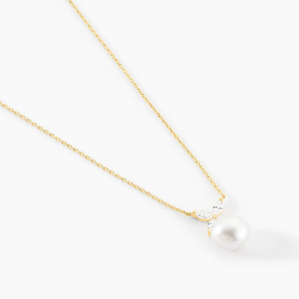 Marc Orian Colliers|Colliers Avec Pierres > Collier Norah Or Jaune Perle De Culture Et Oxyde De Zirconium