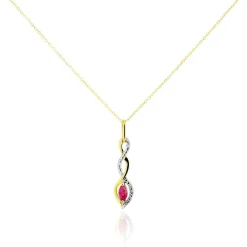 Marc Orian Colliers|Colliers Avec Pierres > Collier Ondulations Or Bicolore Rubis Et Diamant