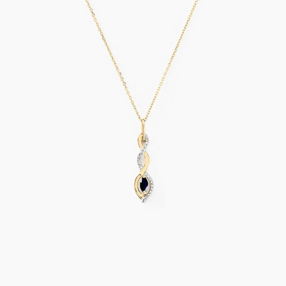 Marc Orian Cadeaux Mariage|Colliers > Collier Ondulations Diamant or jaune saphir