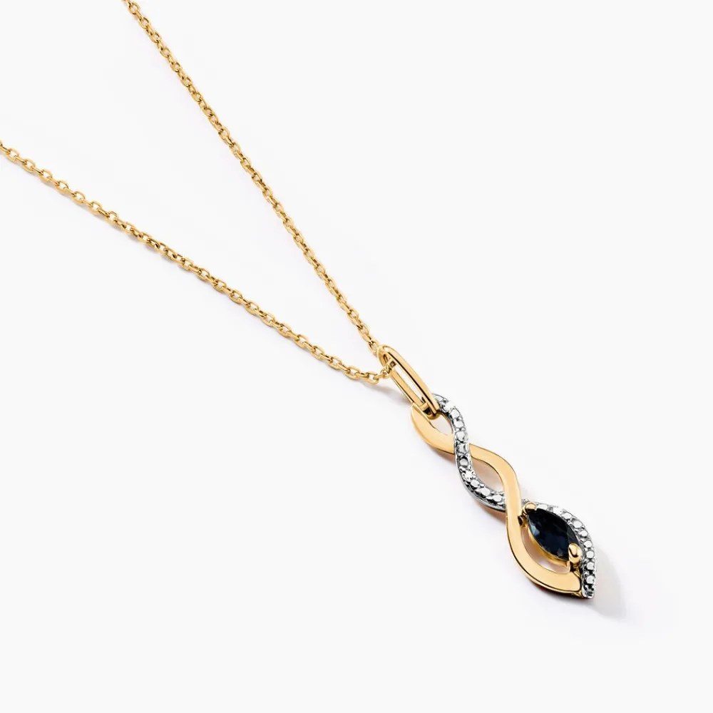 Marc Orian Cadeaux Mariage|Colliers > Collier Ondulations Diamant or jaune saphir