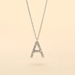 Collier Oran Or Blanc Diamant