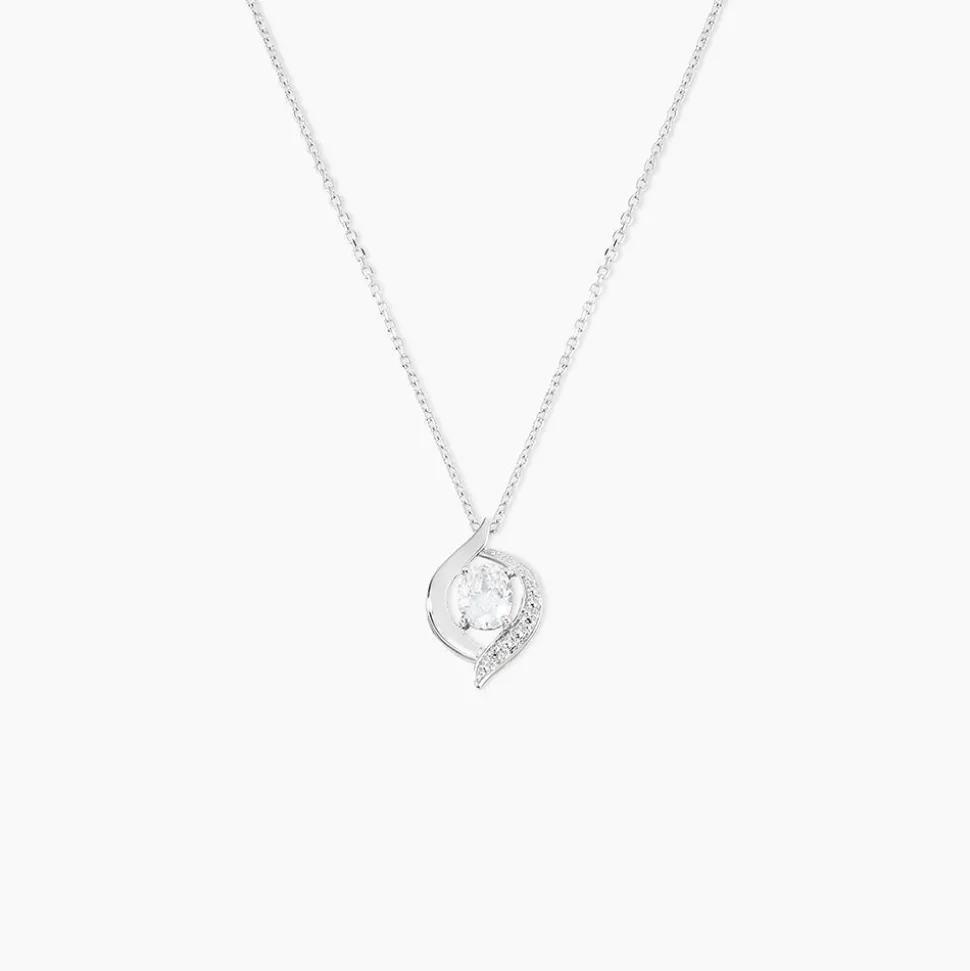 Collier Or Blanc Lydia Oxydes De Zirconium