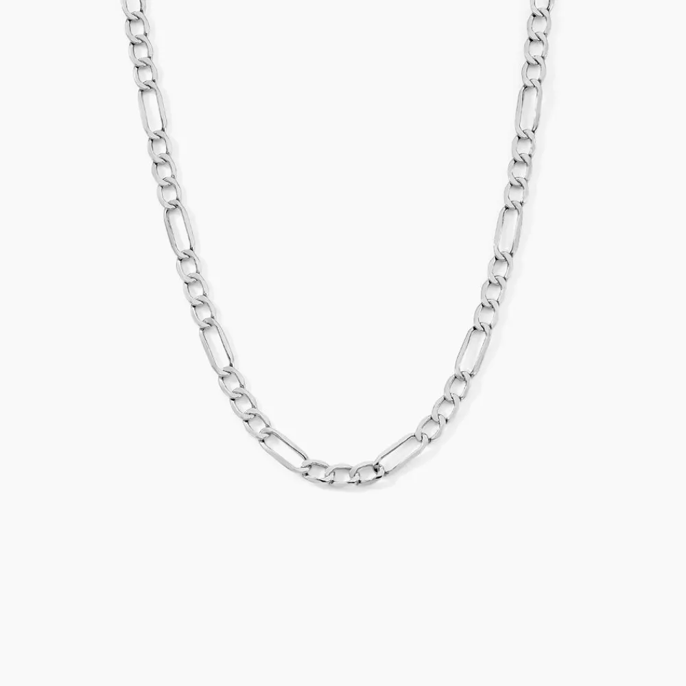 Marc Orian Colliers|Chaines Homme > Collier Or Blanc Maille Alternée 1/3