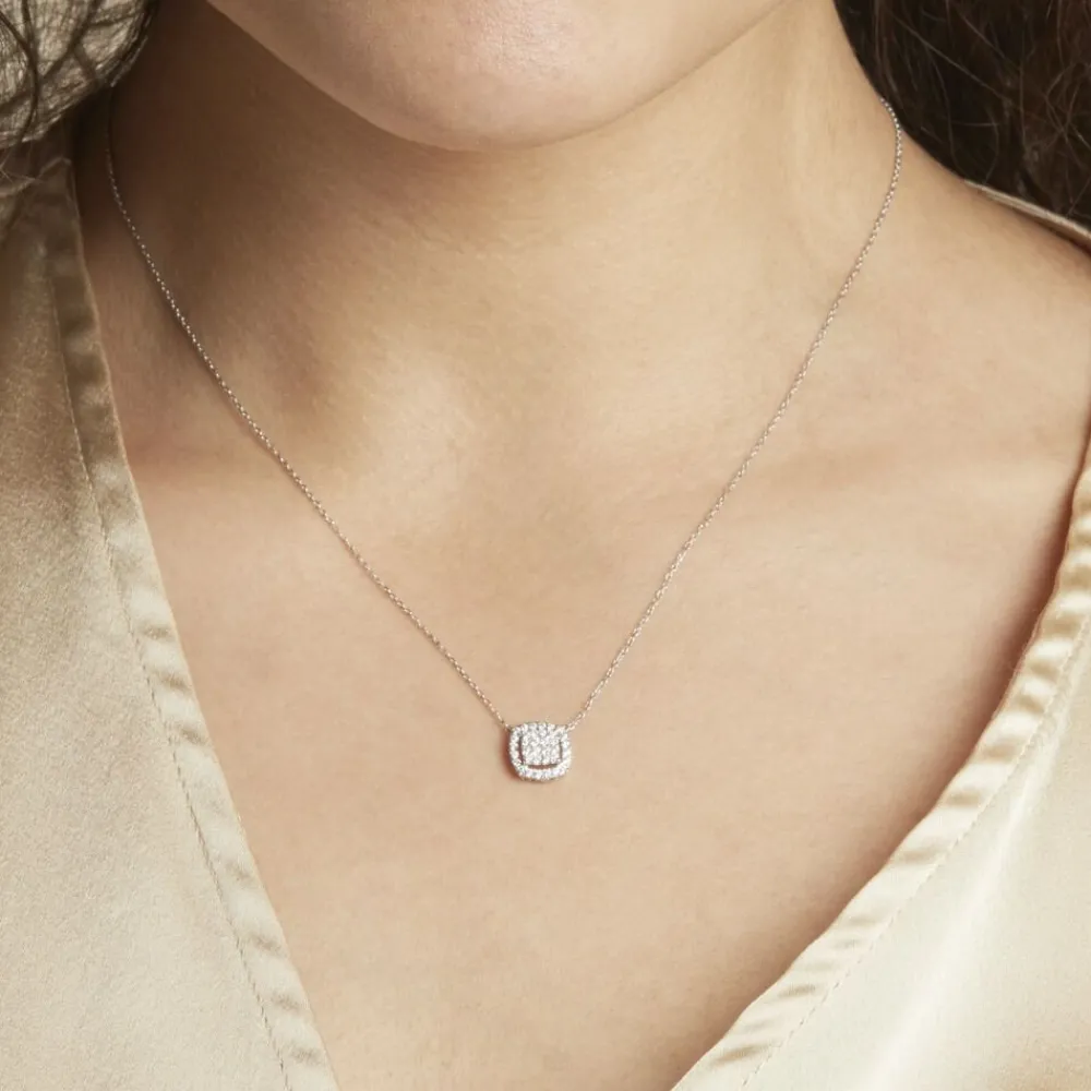 Marc Orian Colliers Diamant|Colliers > Collier Or Blanc Naveen Diamants Synthétiques