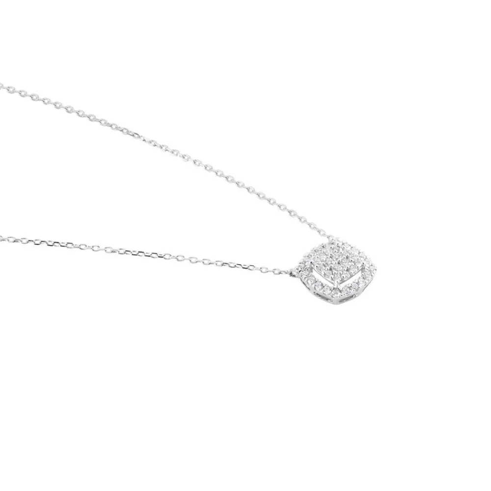 Marc Orian Colliers Diamant|Colliers > Collier Or Blanc Naveen Diamants Synthétiques