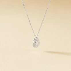 Marc Orian Colliers Diamant|Colliers > Collier Or Blanc Purete Goutte Diamant