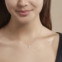 Marc Orian Colliers Diamant|Colliers > Collier Or Blanc Purete Goutte Diamant