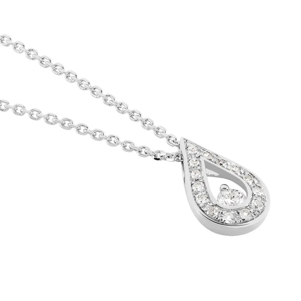 Marc Orian Colliers Diamant|Colliers > Collier Or Blanc Purete Goutte Diamant