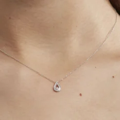 Marc Orian Colliers Diamant|Colliers > Collier Or Blanc Purete Goutte Diamant