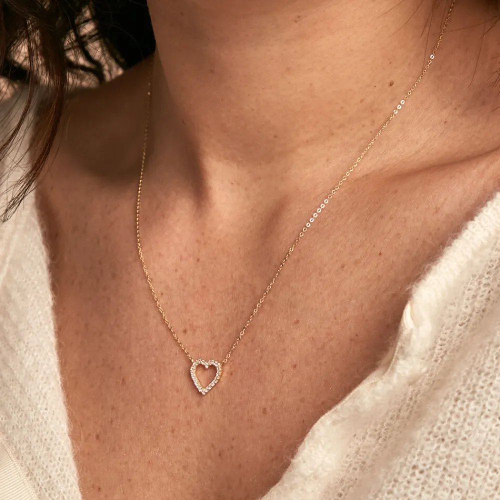 Marc Orian Colliers|Colliers Cœur > Collier Or Jaune Ansel Oxyde De Zirconium
