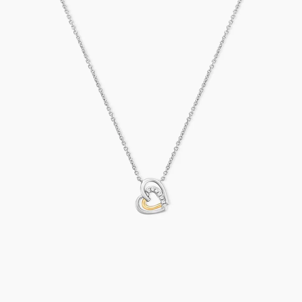 Collier Or Jaune Argent Blanc Oxyde De Zirconium