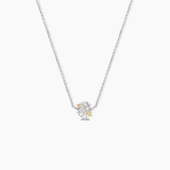 Collier Or Jaune Argent Blanc Oxyde De Zirconium