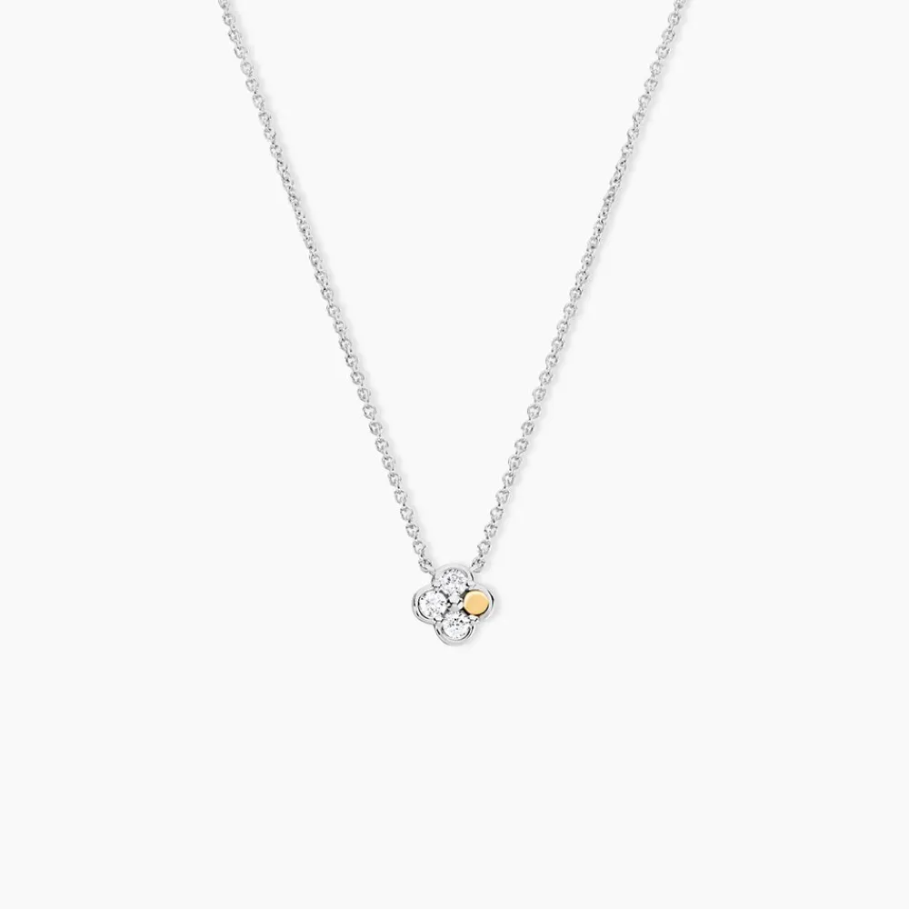 Marc Orian Colliers|Colliers Avec Pierres > Collier Or Jaune Argent Blanc Oxyde De Zirconium