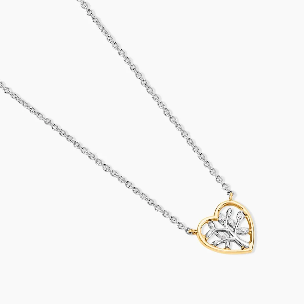 Marc Orian Colliers Cœur|Colliers > Collier Or Jaune Argent Blanc Oxyde De Zirconium