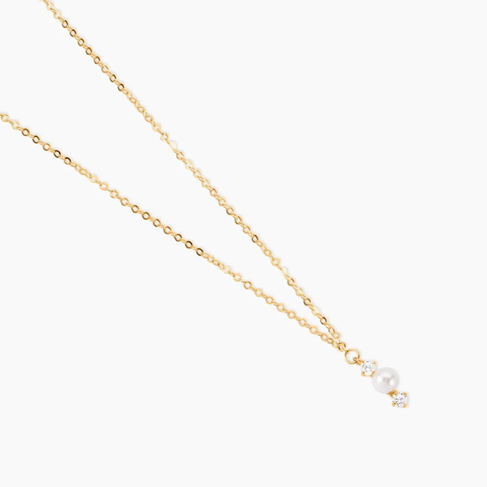 Marc Orian Colliers|Colliers Avec Pierres > Collier Or Jaune Audrea Perle De Culture Oxydes De Zirconium