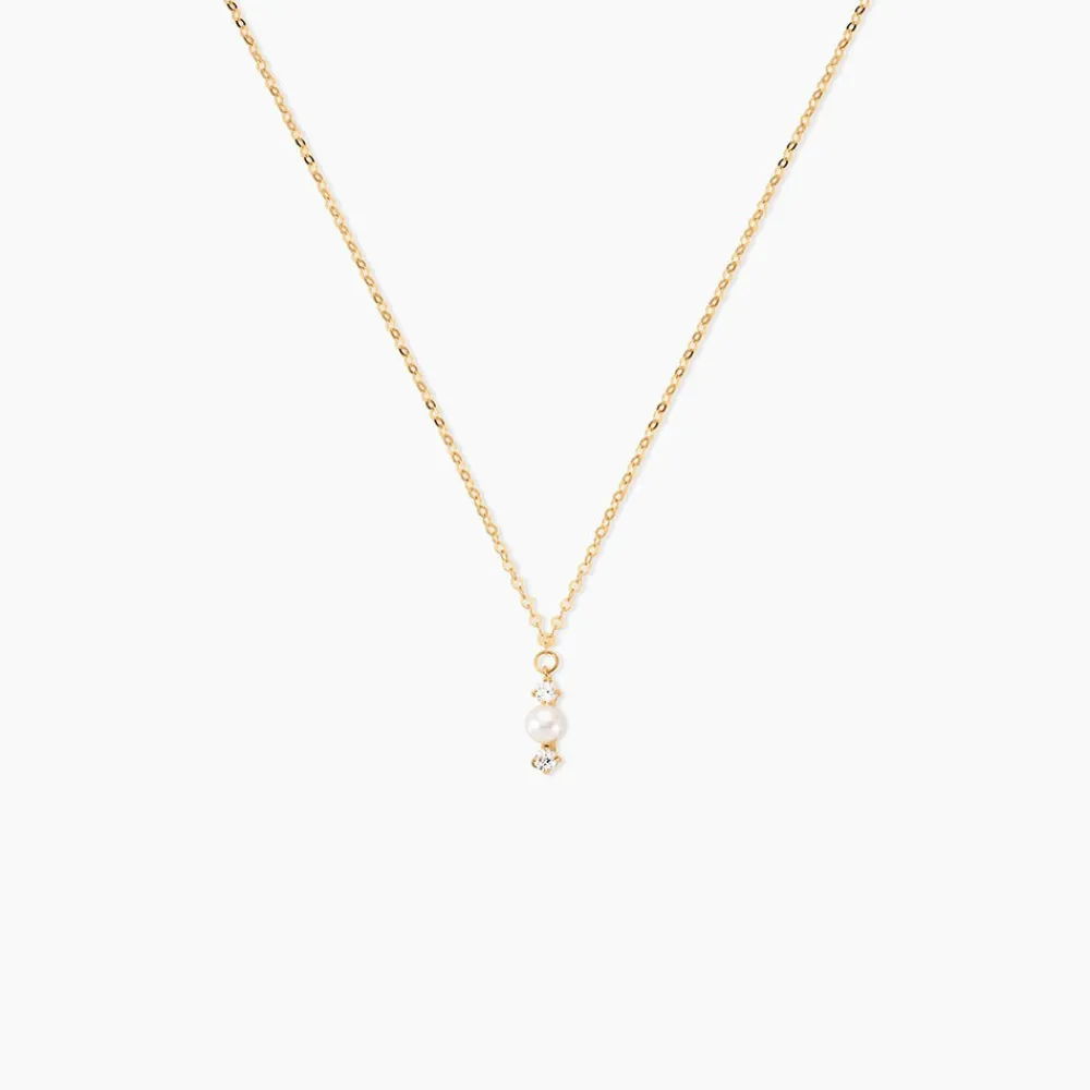 Marc Orian Colliers|Colliers Avec Pierres > Collier Or Jaune Audrea Perle De Culture Oxydes De Zirconium
