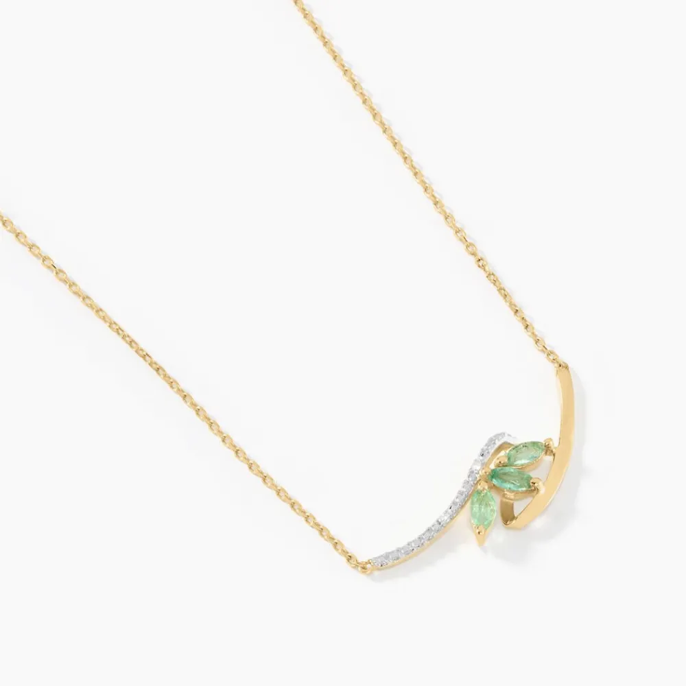 Marc Orian Colliers|Colliers Avec Pierres > Collier Or Jaune Caetlin Emeraude Diamants
