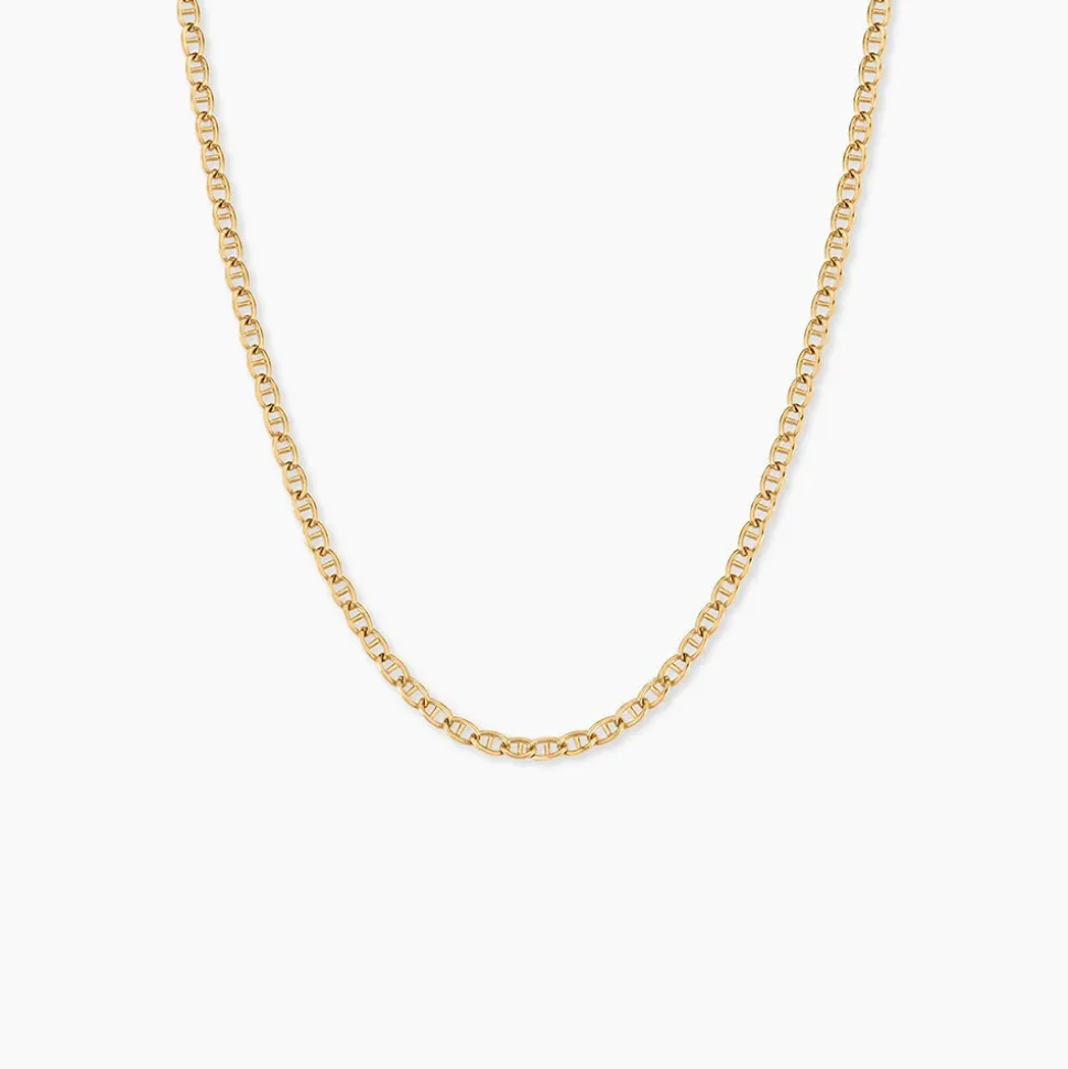 Collier Or Jaune Capucin Maille Marine