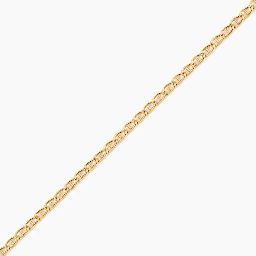 Collier Or Jaune Capucin Maille Marine