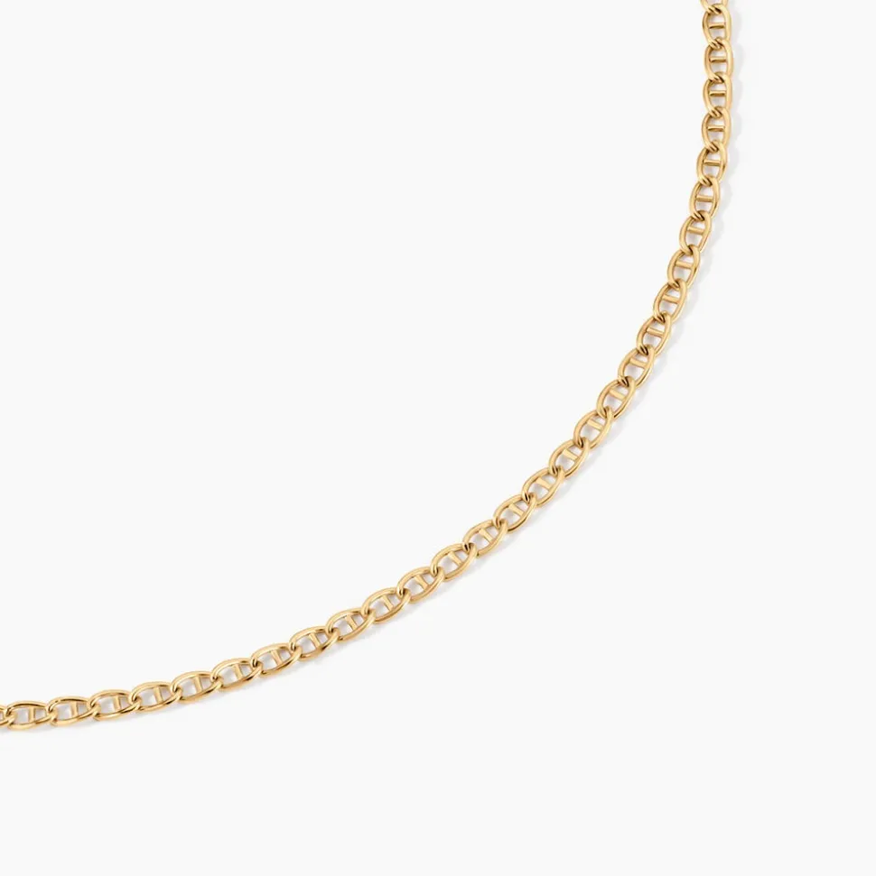 Collier Or Jaune Capucin Maille Marine