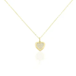 Marc Orian Colliers|Colliers Cœur > Collier Or Jaune Davie Oxyde De Zirconium