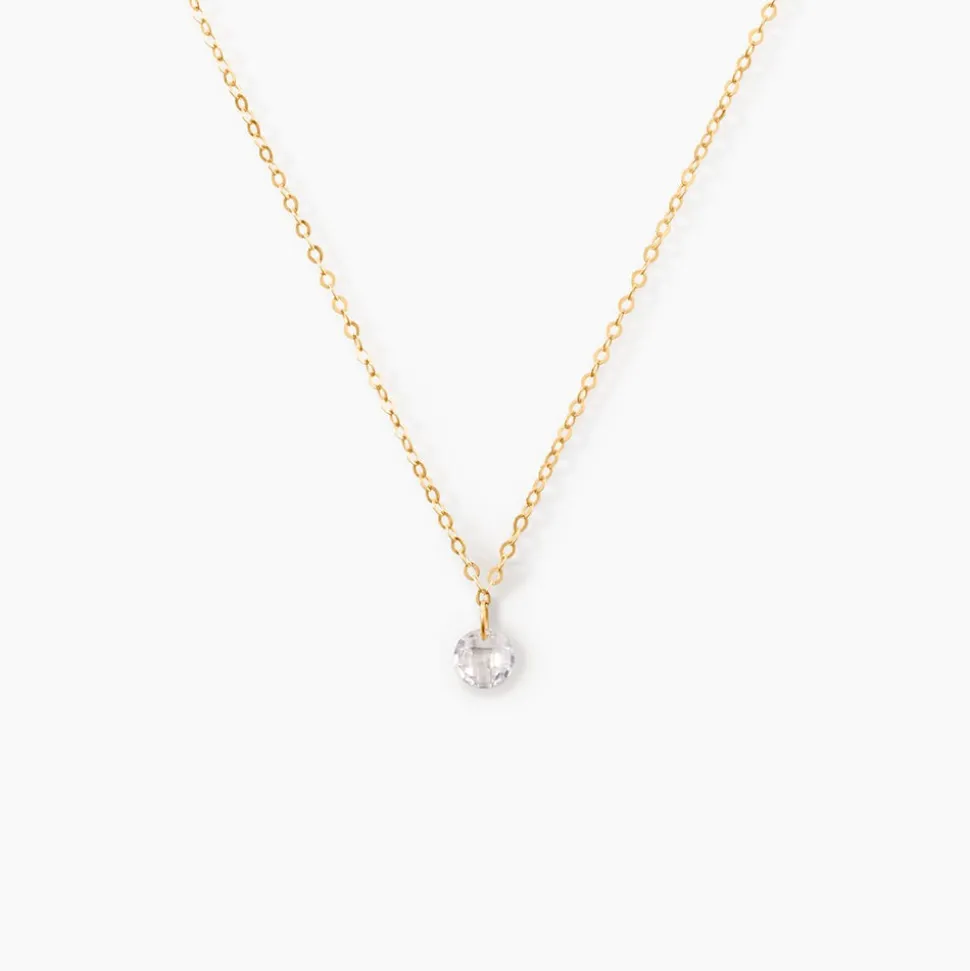 Collier Or Jaune Emilee Oxyde De Zirconium