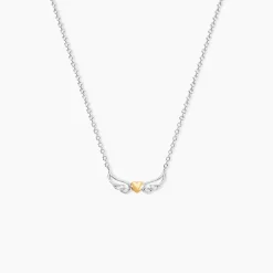 Marc Orian Colliers|Colliers Avec Pierres > Collier Or Jaune et Argent Blanc Oxyde De Zirconium