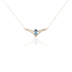 Marc Orian Colliers|Anniversaire De Mariage > Collier Or Rose Gaelle Topaze Oxydes De Zirconium