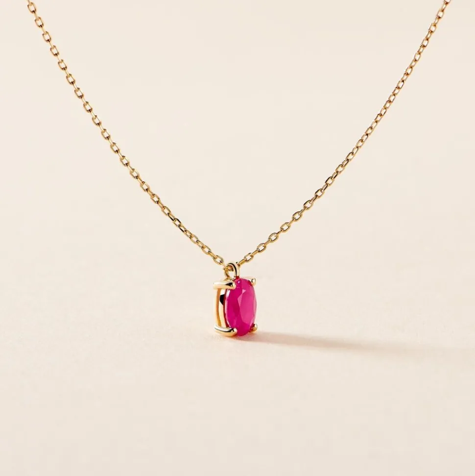 Collier Ovale Or Jaune Rubis