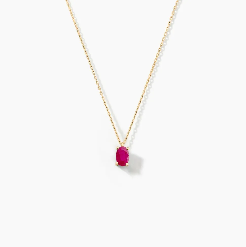Collier Ovale Or Jaune Rubis