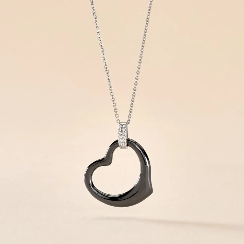 Collier Pam Argent Blanc Céramique Et Oxyde De Zirconium