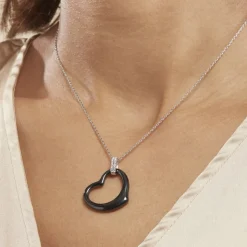 Collier Pam Argent Blanc Céramique Et Oxyde De Zirconium