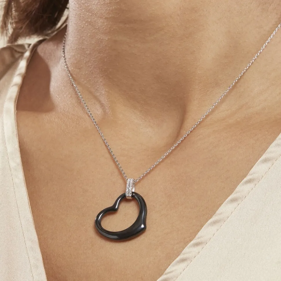 Collier Pam Argent Blanc Céramique Et Oxyde De Zirconium