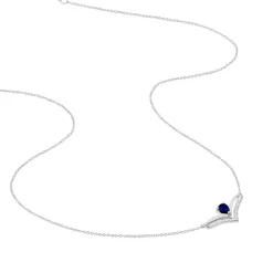 Marc Orian Colliers|Colliers Avec Pierres > Collier Pasqualina Or Blanc Saphir Et Diamant