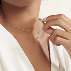 Marc Orian Colliers|Colliers Avec Pierres > Collier Passion Or Blanc Topaze Et Oxyde De Zirconium