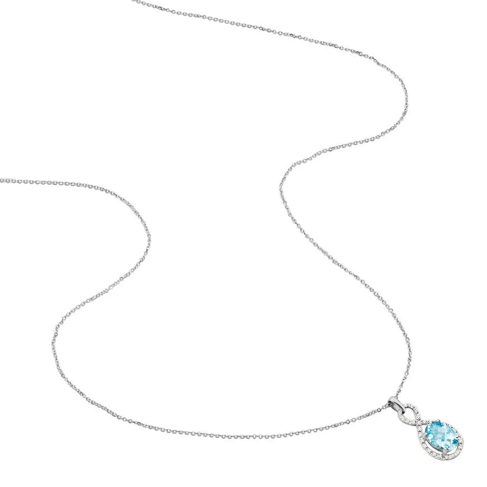 Marc Orian Colliers|Colliers Avec Pierres > Collier Passion Or Blanc Topaze Et Oxyde De Zirconium