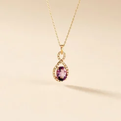 Marc Orian Colliers|Colliers Avec Pierres > Collier Passion Or Jaune Amethyste Et Oxyde De Zirconium