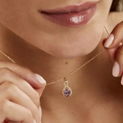 Marc Orian Colliers|Colliers Avec Pierres > Collier Passion Or Jaune Amethyste Et Oxyde De Zirconium