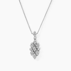 Marc Orian Colliers|Colliers Avec Pierres > Collier Petales Argent Blanc Oxyde De Zirconium