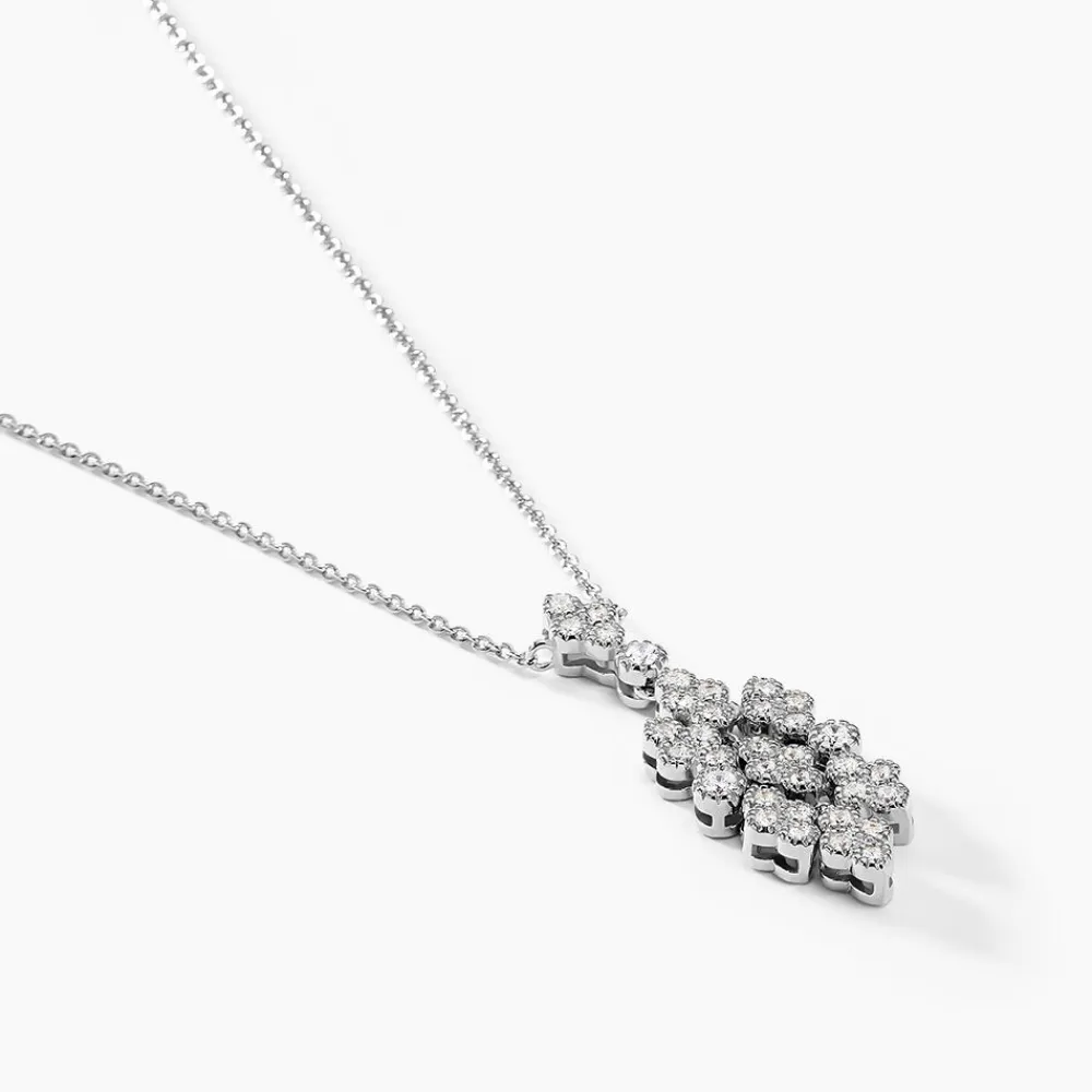 Marc Orian Colliers|Colliers Avec Pierres > Collier Petales Argent Blanc Oxyde De Zirconium